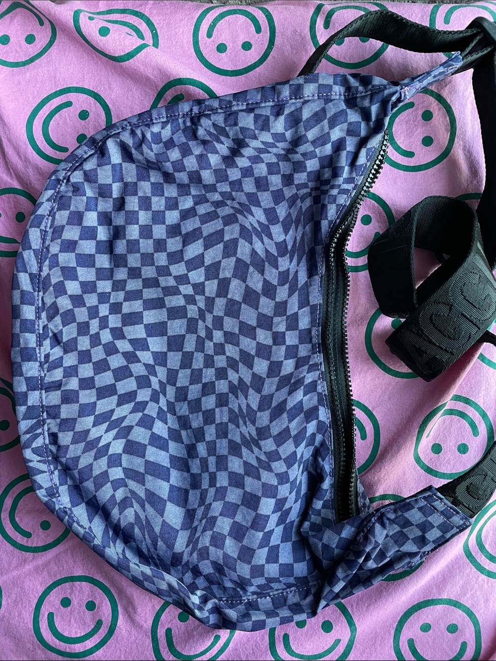 DYED indigo trippy medium crescent